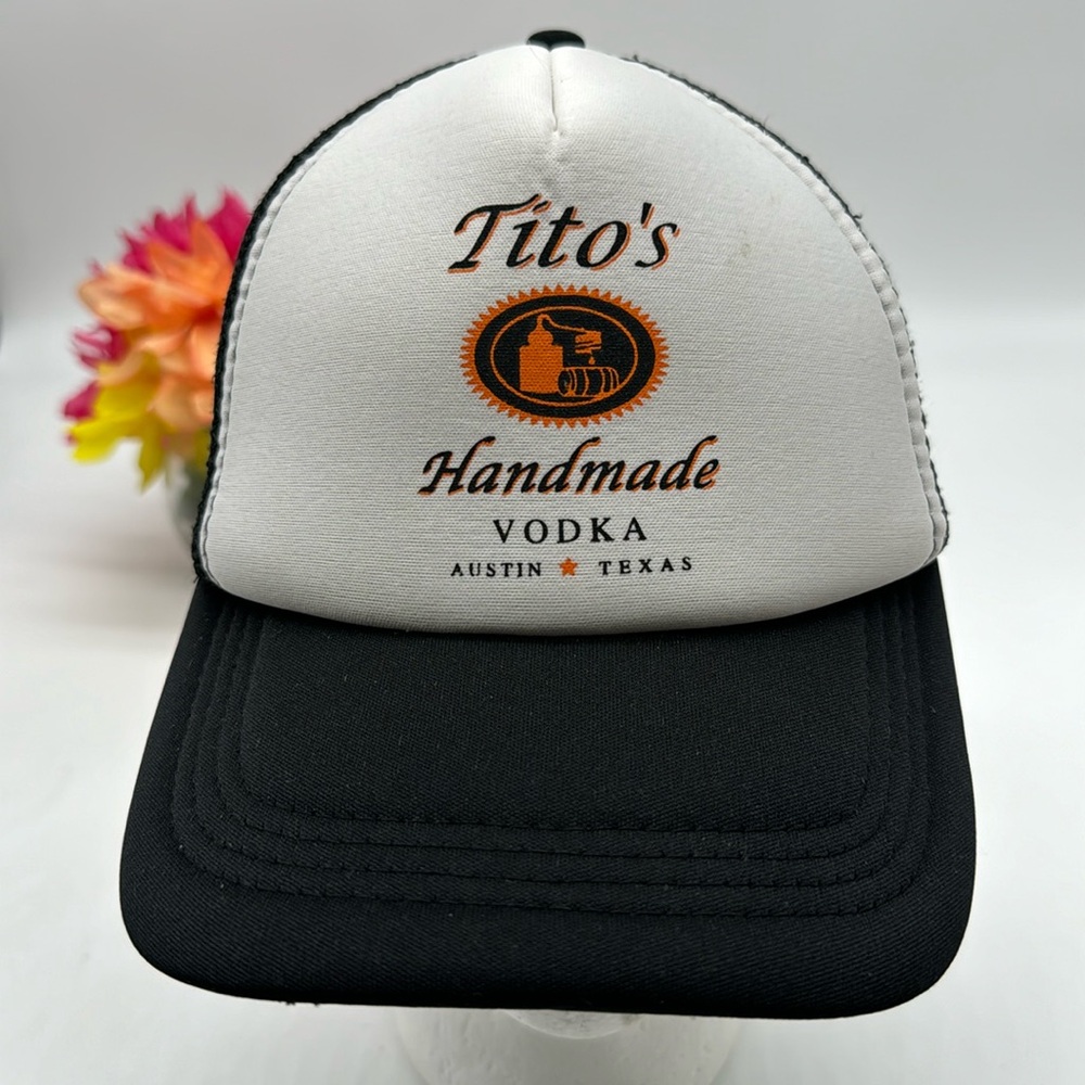 Tito's Handmade Vodka Trucker Hat Black White Adjustable HT5998H